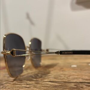 Missoni Gold Frame Sunglasses with Black Accents